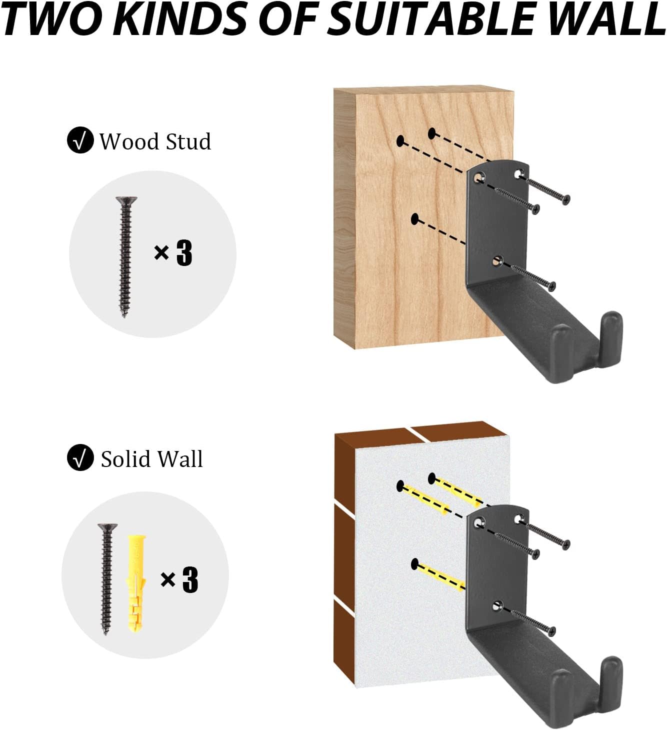 Convenient Bike Storage with Rubber Pad Powder Coated Bike Pedal Hanger Wall Mount