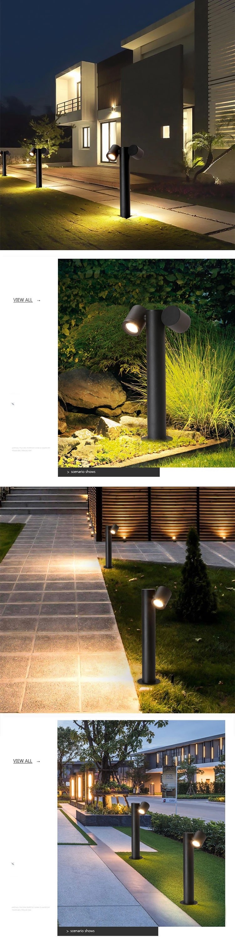 Rotatable LED Lawn Lights Double Head , Waterproof 9w Cob Outside Lawn Lights