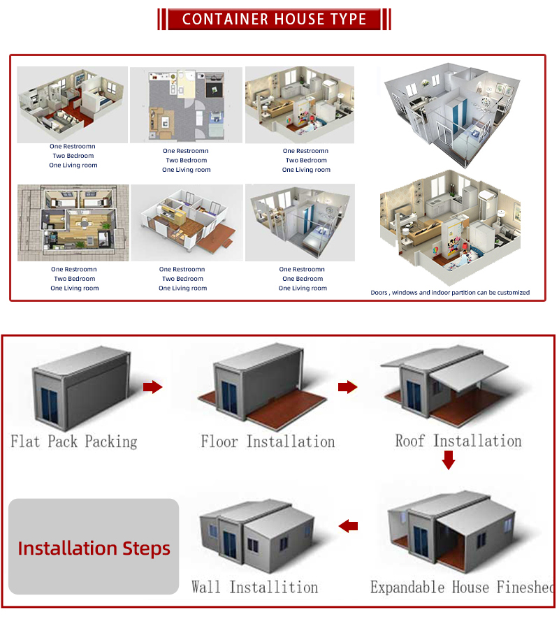 20 Ft Folding Living Container Expandable Home with Customized Color Customization