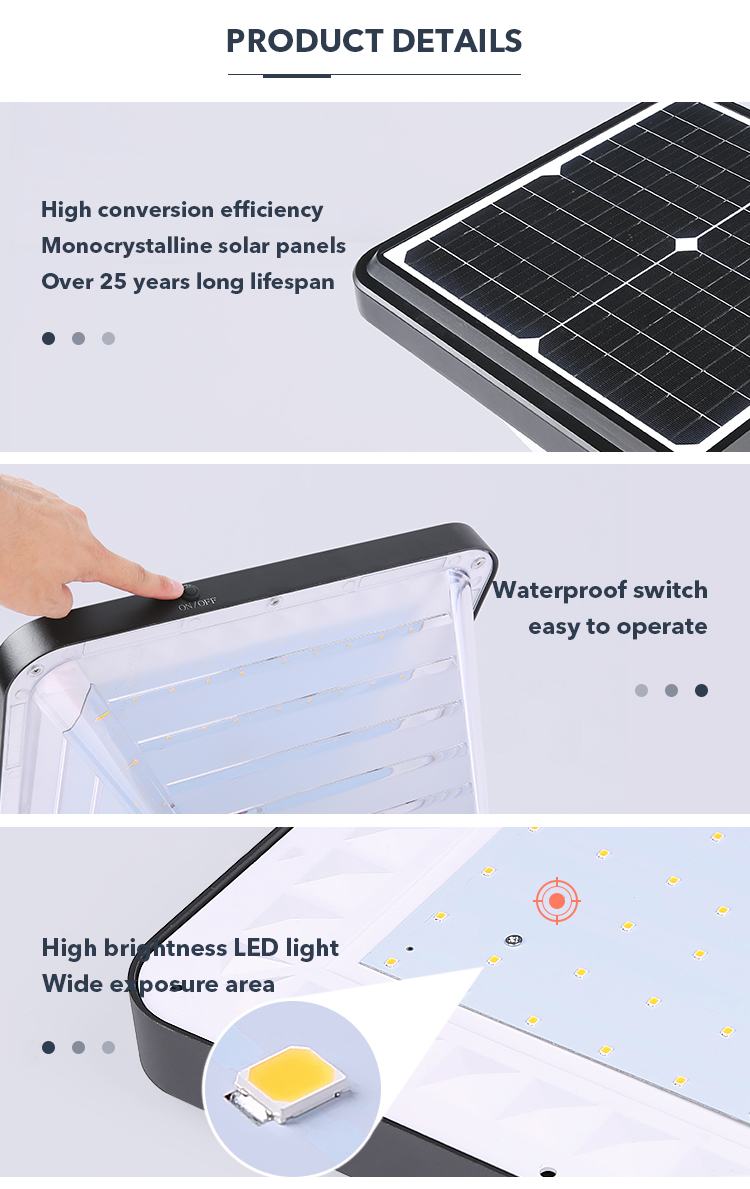 3.2V 12000mAh Die-casting aluminum Solar Led Garden Lights For Courtyards Communities