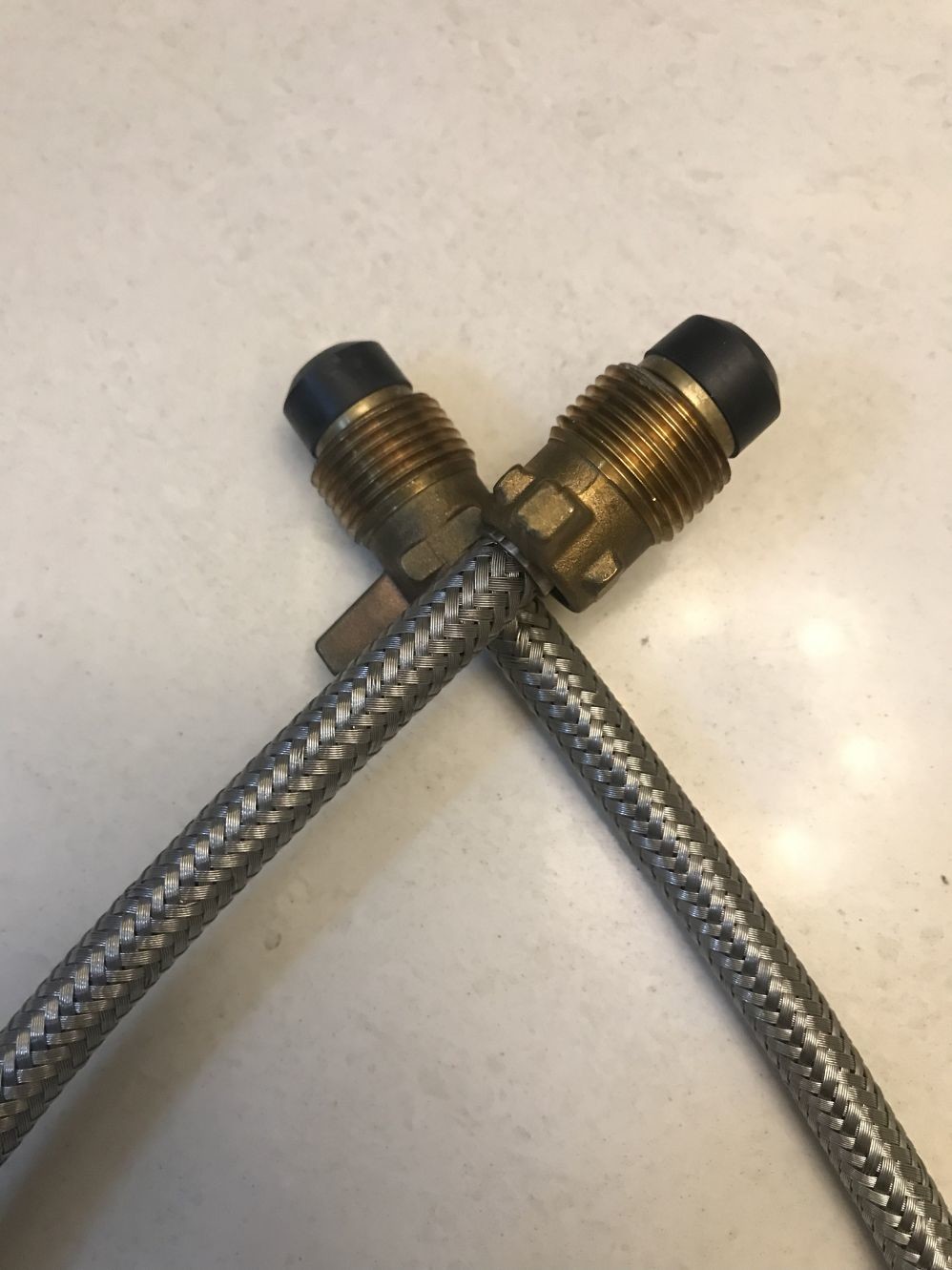Gas tube 304 accordion pipe bellows separator three way cock tube tap