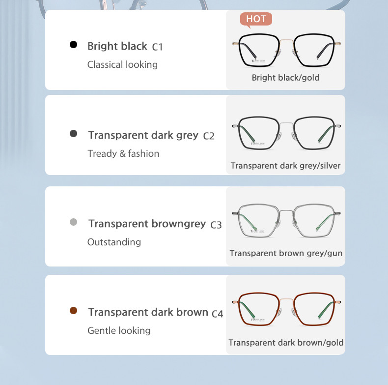 Customized Acetate Titanium Frame Glasses Men Women For Computer Reading