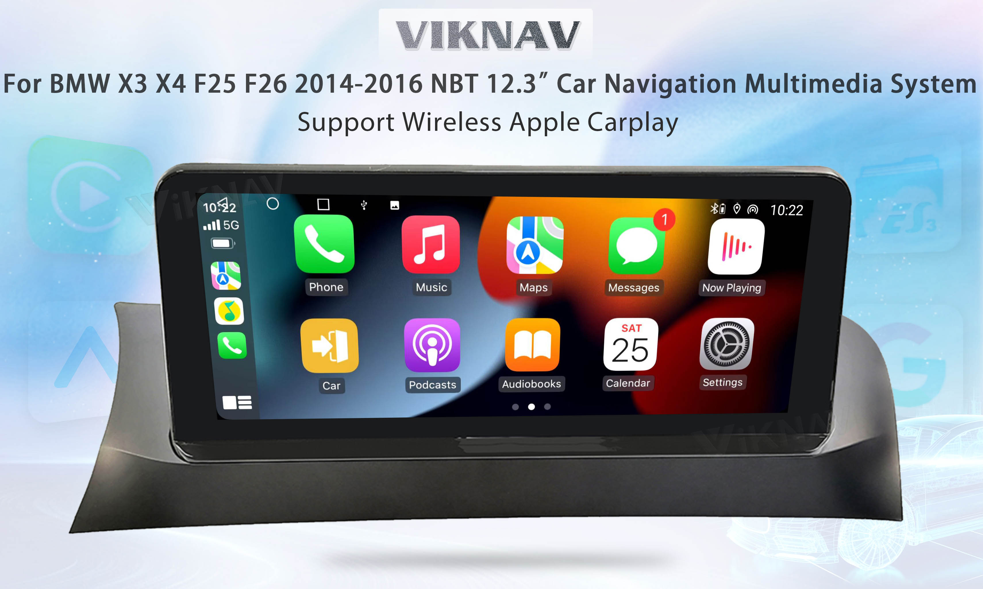 Viknav 12.3 inch Car Radio For BMW X3 X4 F25 F26 2014 15 16 NBT System Wireless Multimedia Player GPS Navigation Android