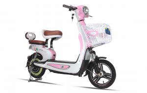 Buy cheap Pedal Assist Electric Bike Pink Beach Cruiser Motorized Bike For Two Passengers product