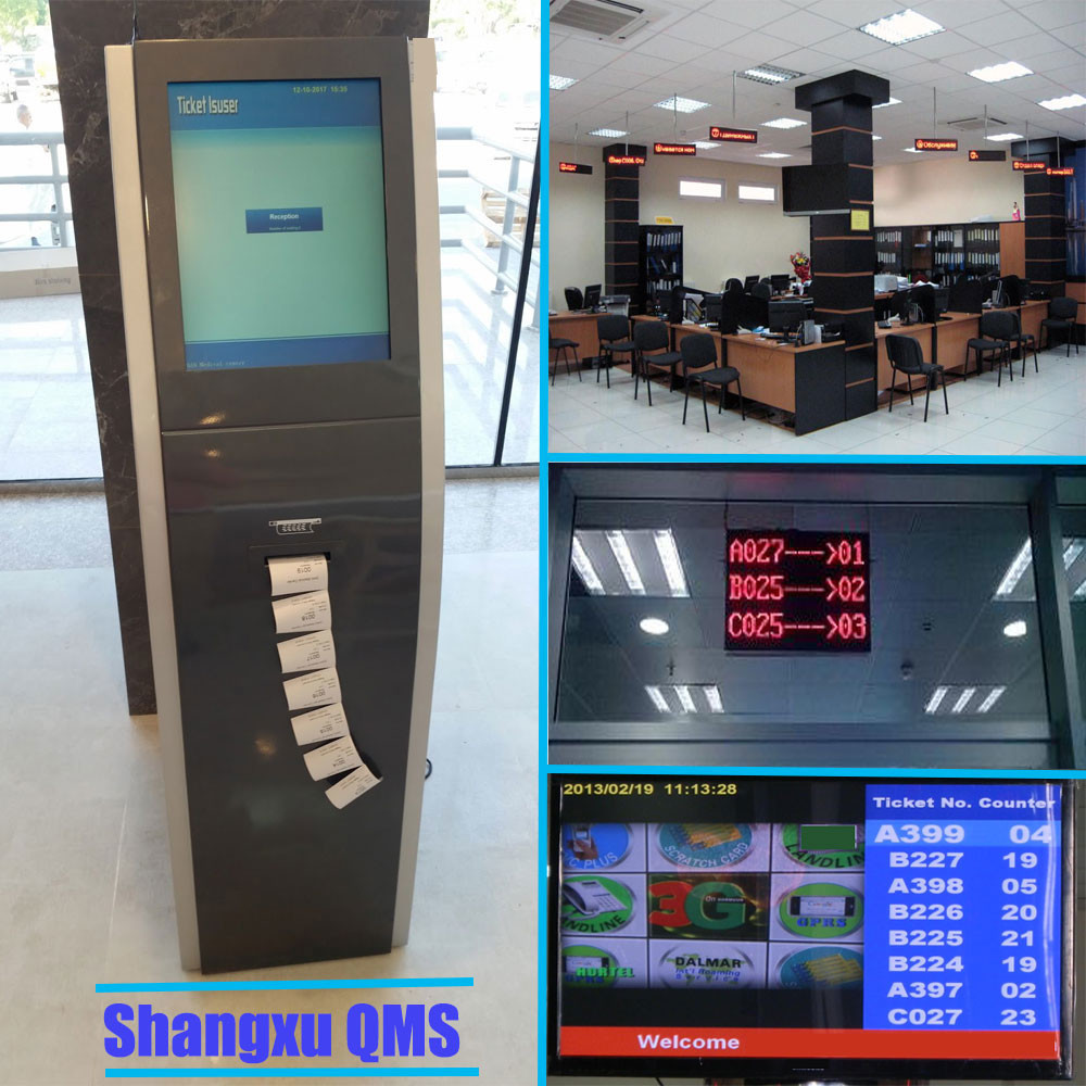 Multiple Service Queue Management System with Ticket Dispenser,Calling Pad,Counter Display