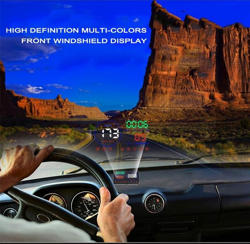Ouchuangbo Car Head Up Display HUD detector speed projector on the windshield Speedometer Alarm