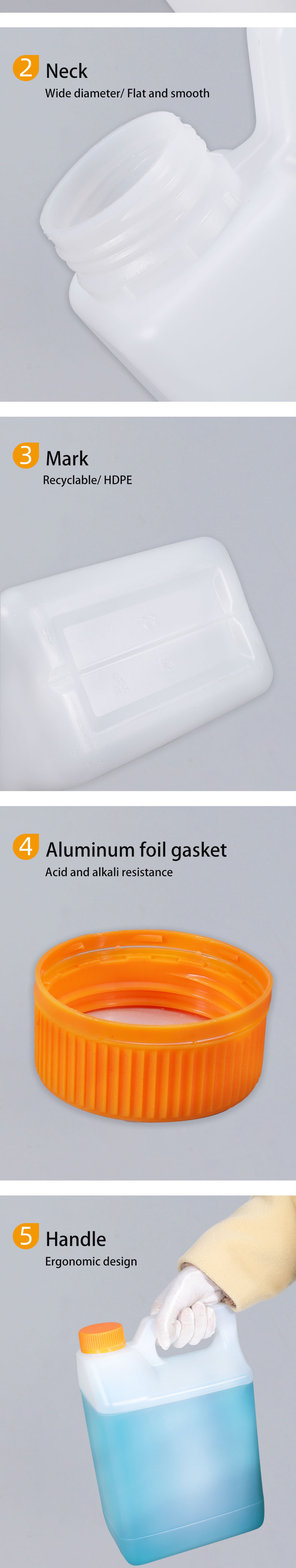 5L HDPE Plastic Jerry Can for Oil Water Wine and Spice Transport In Mold Label Printing