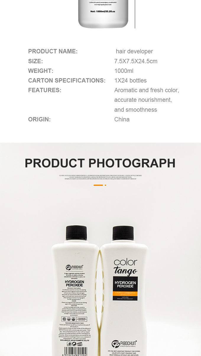 Gentle Formula Cream Developer For Hair Color , Hair Dye 20 Volume Developer