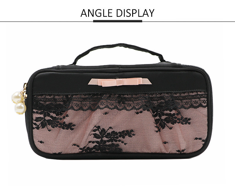 China Large Capacity Protable Travel PU Lace Cosmetic Tote Bag