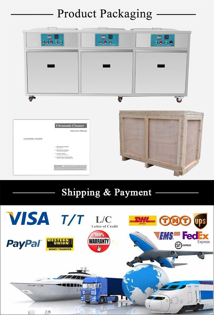 Big Ultrasonic 540L Auto Parts Cleaner Machine Three Tanks