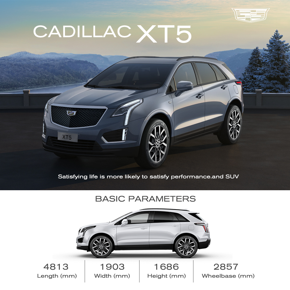 Front Drum Rear Drum Brake System Cadillac XT5 RWD Drive Luxury Gas SUV with Turbo Engine and Comfortable Leather Seats