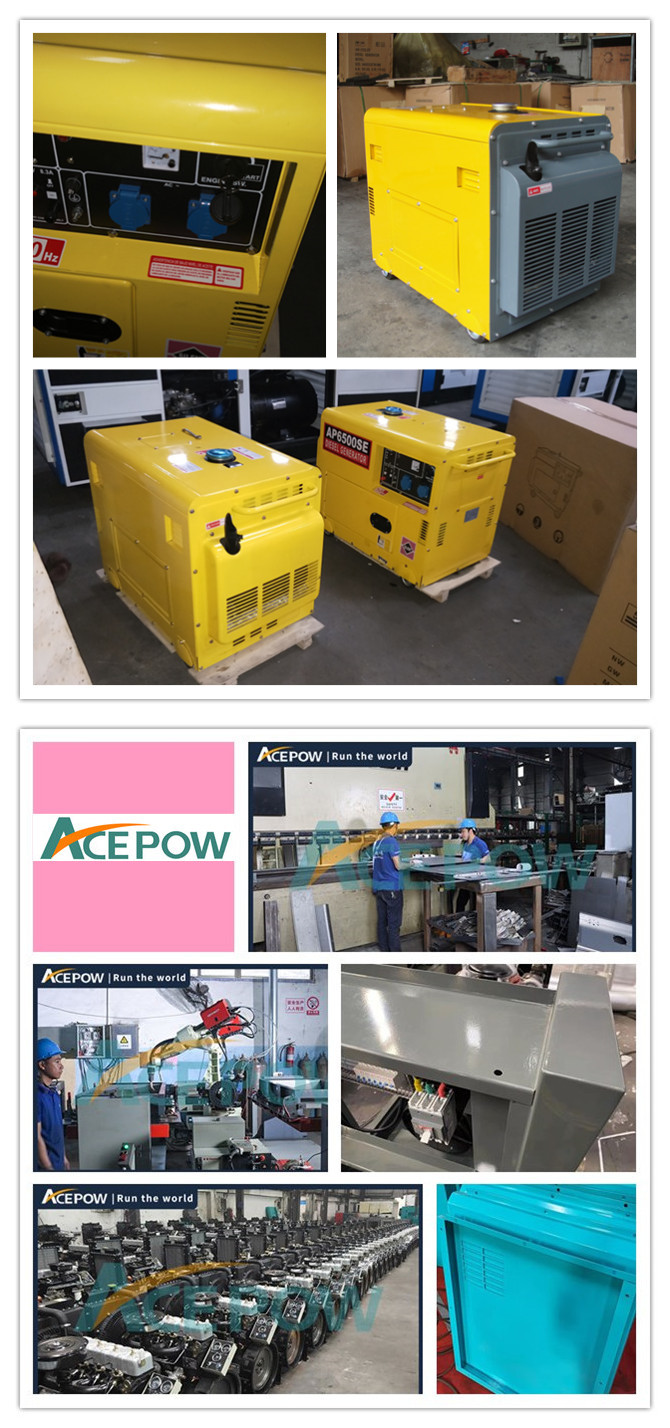 Soundproof 5KW 5KVA 120V Air Cooled Diesel Generator