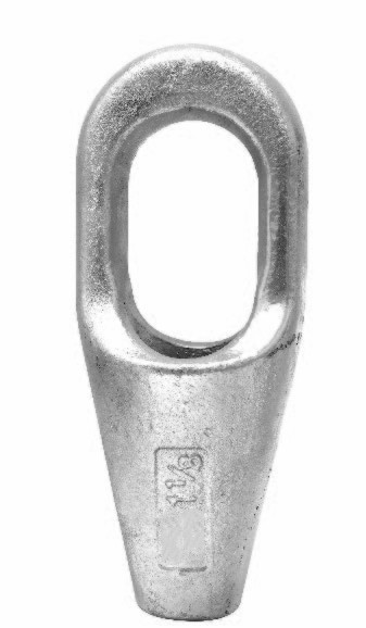 Galvanized Steel Wire Rope End Stop Closed Spelter Socket 1 - 1/8"
