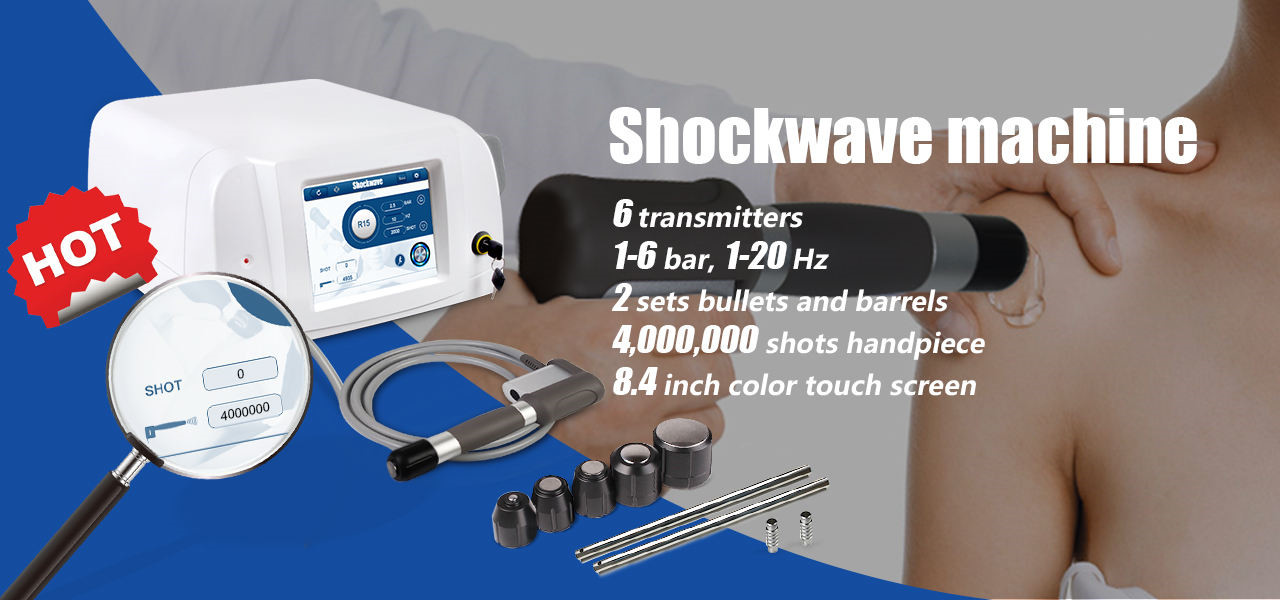 Myofascial Trigger Point Physical Shockwave Therapy Equipment On Back And Shoulders