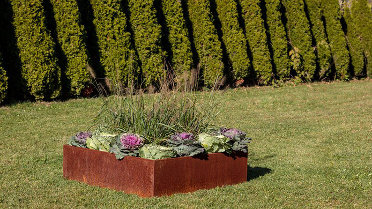 Custom Outdoor Flower Pot Planters Large Metal Big Garden Box Planters Corten Steel Garden Edging
