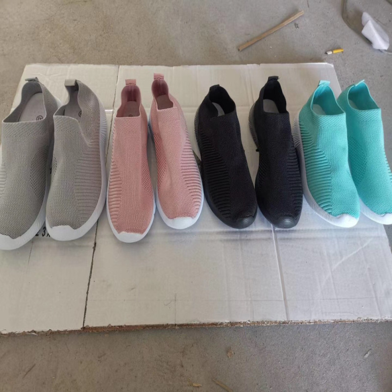 Ladies Flyknit Sport Shoes Durable 4colors Casual And Fashion Daily Life Pink Color
