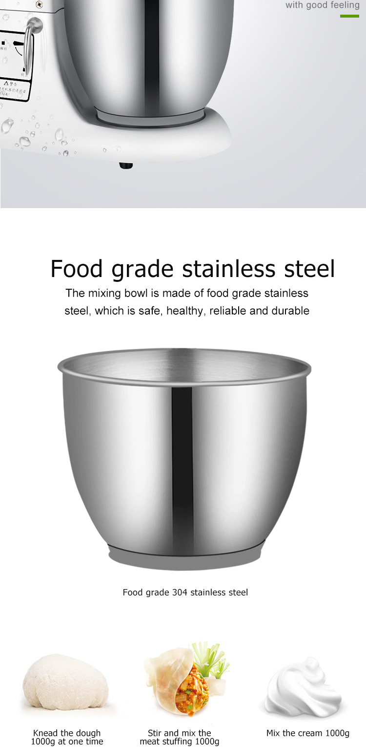 10 Gears Stainless Steel Electric Stand Mixer for Bakery Applications Long Service Life