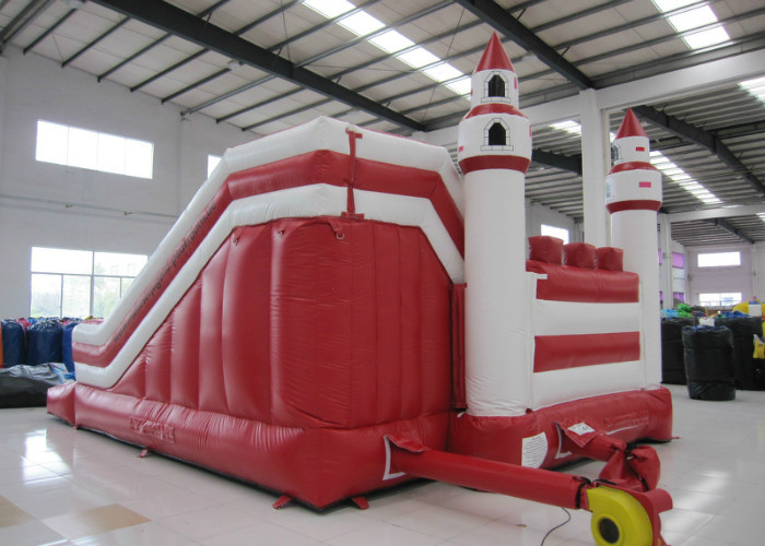 Simple inflatable jumping castle PVC material red color inflatable bouncer house with slide inflatable bouncy combo
