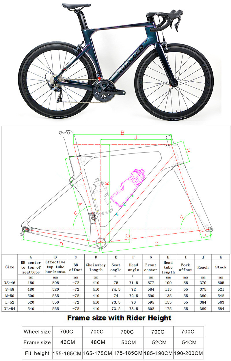 Carbon Wheels 700C Carbon Fiber Road Bike Ultegra R8000 Road Bicycle