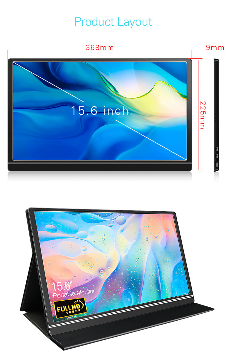 15.6 Inch IPS Synchronized Screen 1080P HDR Portable Gaming Monitor
