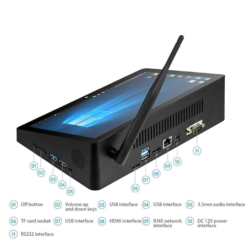 All In One Mini Desktop Windows Computers Tablet 10.1 Inch With Poe Touchscreen