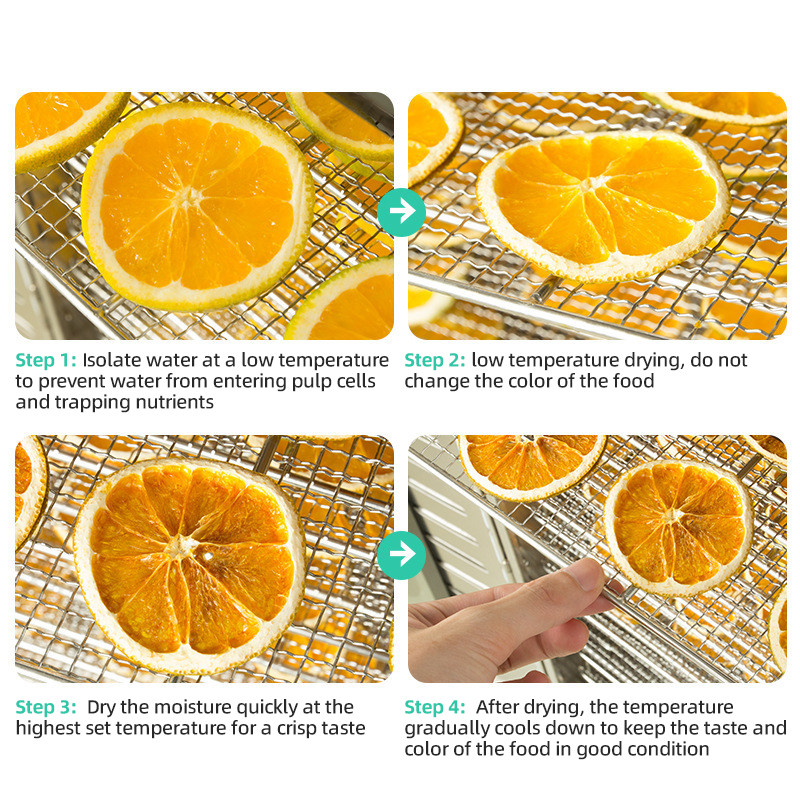 Stainless Steel Home Use Dried Food Industrial Fruit Dehydrator Machine 96 Tray