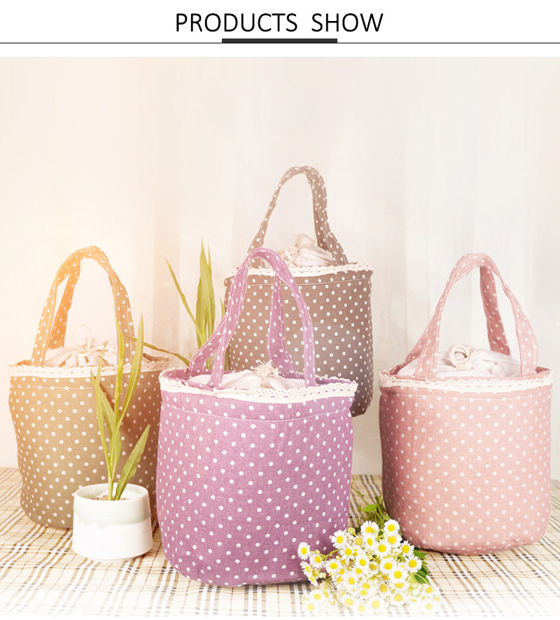 Round Folding H18Cm Thermal Insulated Lunch Bag