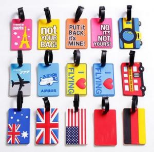 China Custom funny cheap printed pvc travel leather luggage tag for wholesale on sale