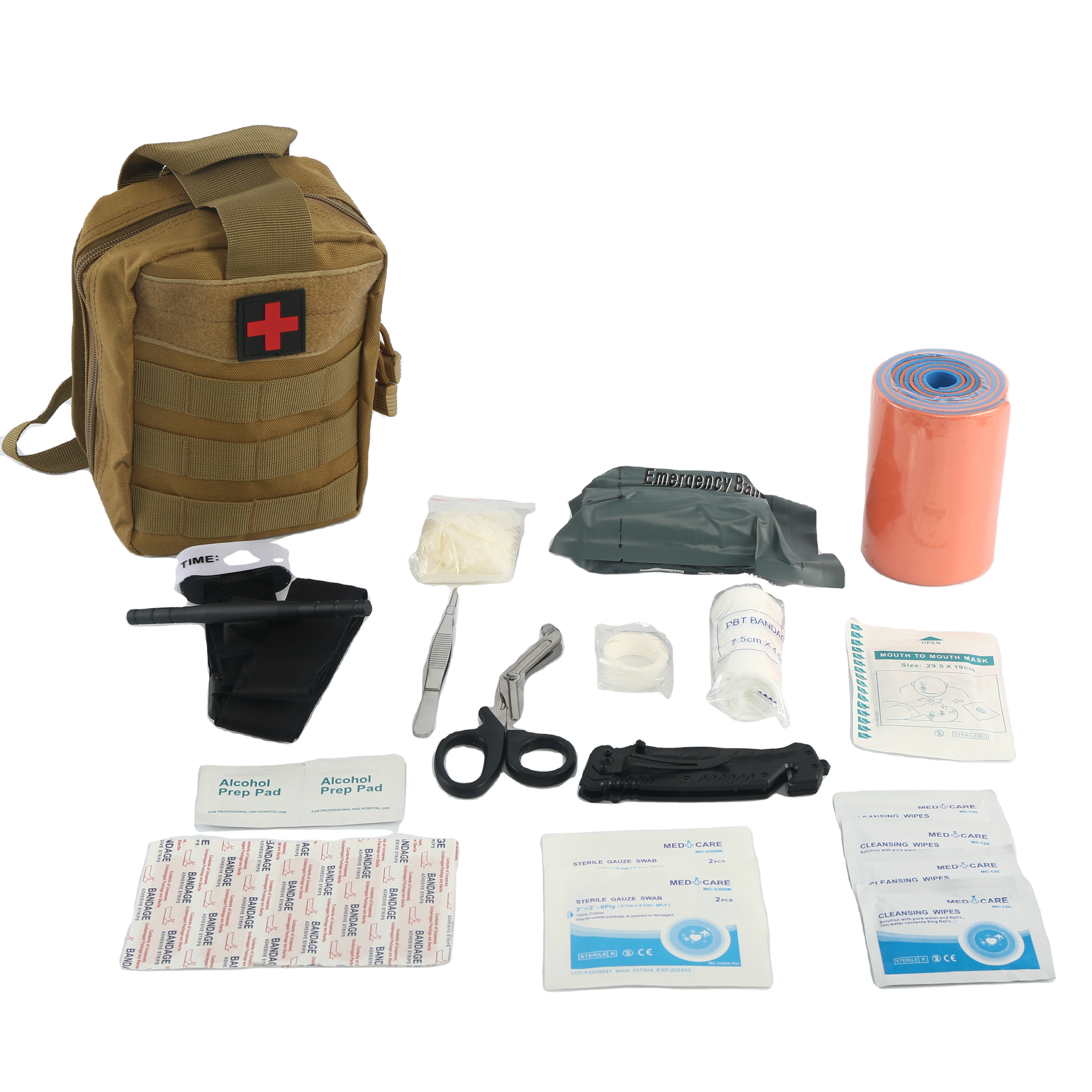 IFAK Tactical First Aid Kit For Gunshot Wounds Hemostatic Compress Sterile Gauze Folded