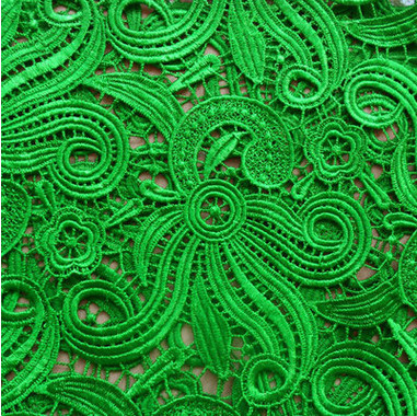 100% Polyester Water Soluble Embroidery Fabric Green Color