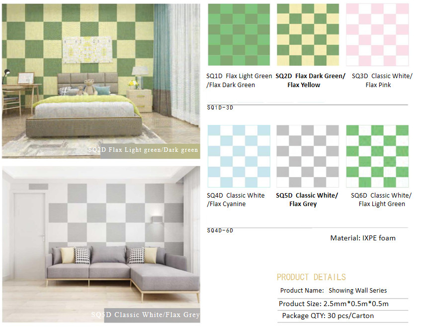 Soundproof Waterproof Foam Self Adhesive Wallpaper Roll For Indoor Wall Decoration