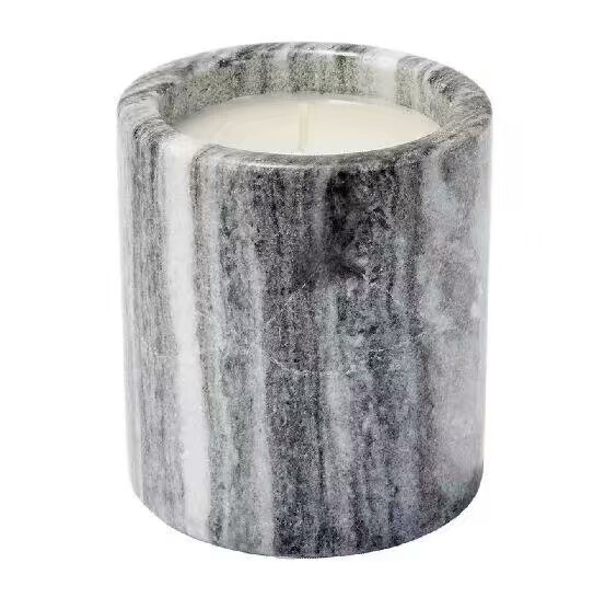 Decor home scented stone candle with Jasmine fragrance and marble container
