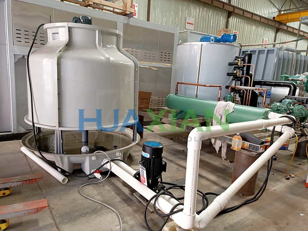 8 Ton Water Cooling Flake Ice Machine, Durable and Easy Operation Fresh Water Ice Making Machine