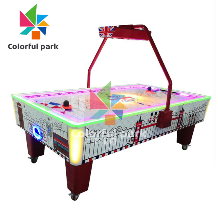 200W Coin Operated Air Hockey Table With Led Lights For 2 Players