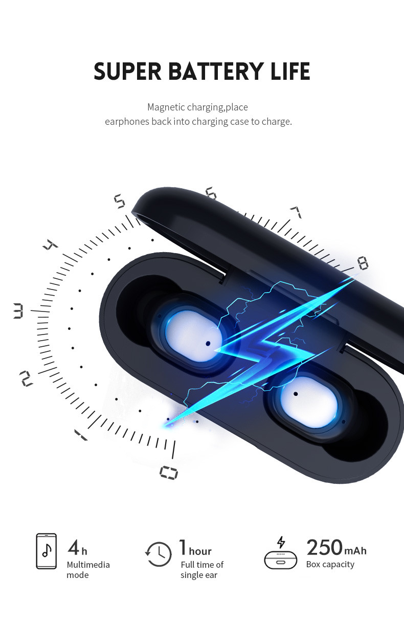 Factory OEM Q2 Q1 sports bass BT earphone True Earbuds tws earphones