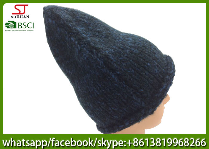 Chinese manufactuer winter knitting hat cap with brim beanie 100g 23*27cm 100%Acrylic keep warm