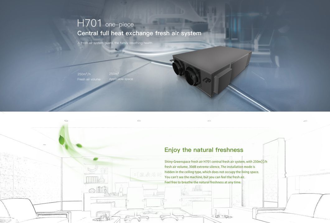 Triple Filtration, Ultra-Thin Graphene Central Air Purifier with Heat Exchanger