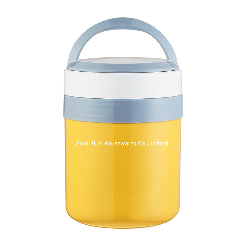 Popular hot sales vacuum insulated lunch box 1.5L yellow color stainless steel best travel food flask