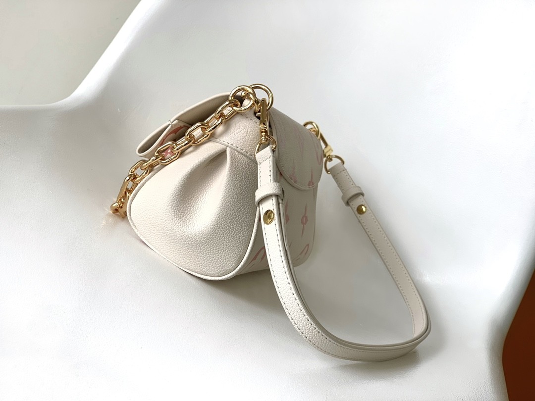 Favorite Creme Mini Sling Bag Branded LV Rose Trianon Two Monogram Empreinte Leather