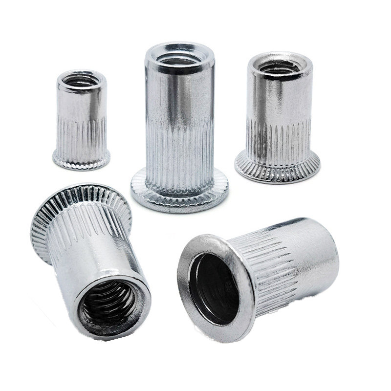 ZINC PLATED Small Large Countersunk Flat Head Reduced Side With Notch Collar Rivet Nuts