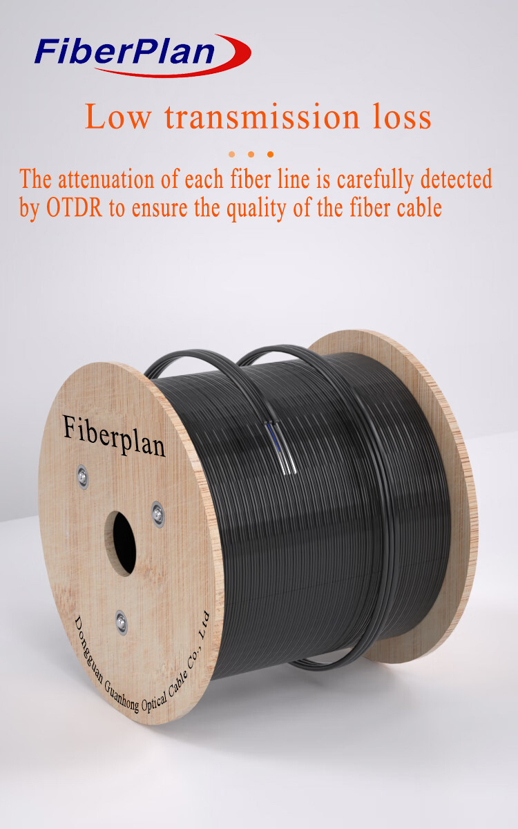 Super Cost Effective Fiber GJYFXTCBY G652.D Single Core FTTH Drop Cable With Messenger