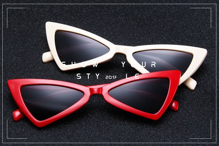 Triangle UV400 Vintage Women Retro Cat Eye Sunglasses