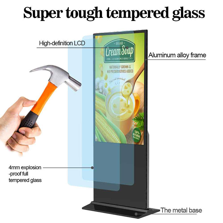 VETO 43 Inch LCD Floor Standing Android Video LCD Advertising Player Indoor Totem