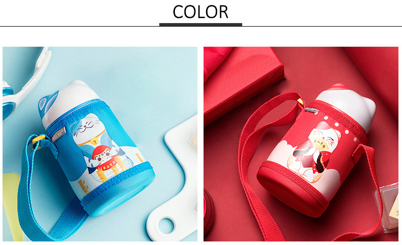 Cartoon Cat Printing Oxford Baby Feeding Milk Bottle Holder