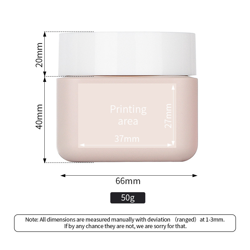 Food Grade Empty Face Cream Containers Double Wall Square 50g