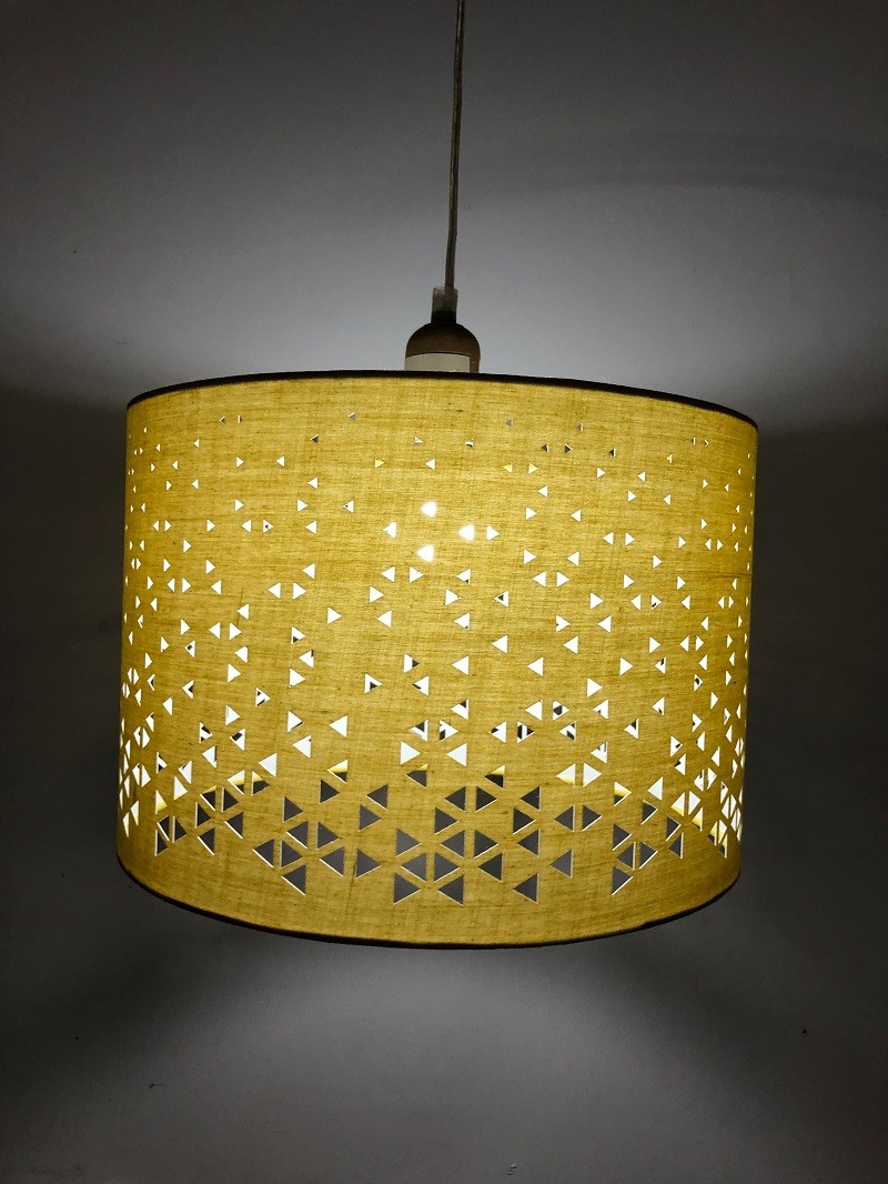 Drum Pierced Lamp Shade Triangle Hollow Out NA Design For Hotels And Rooms