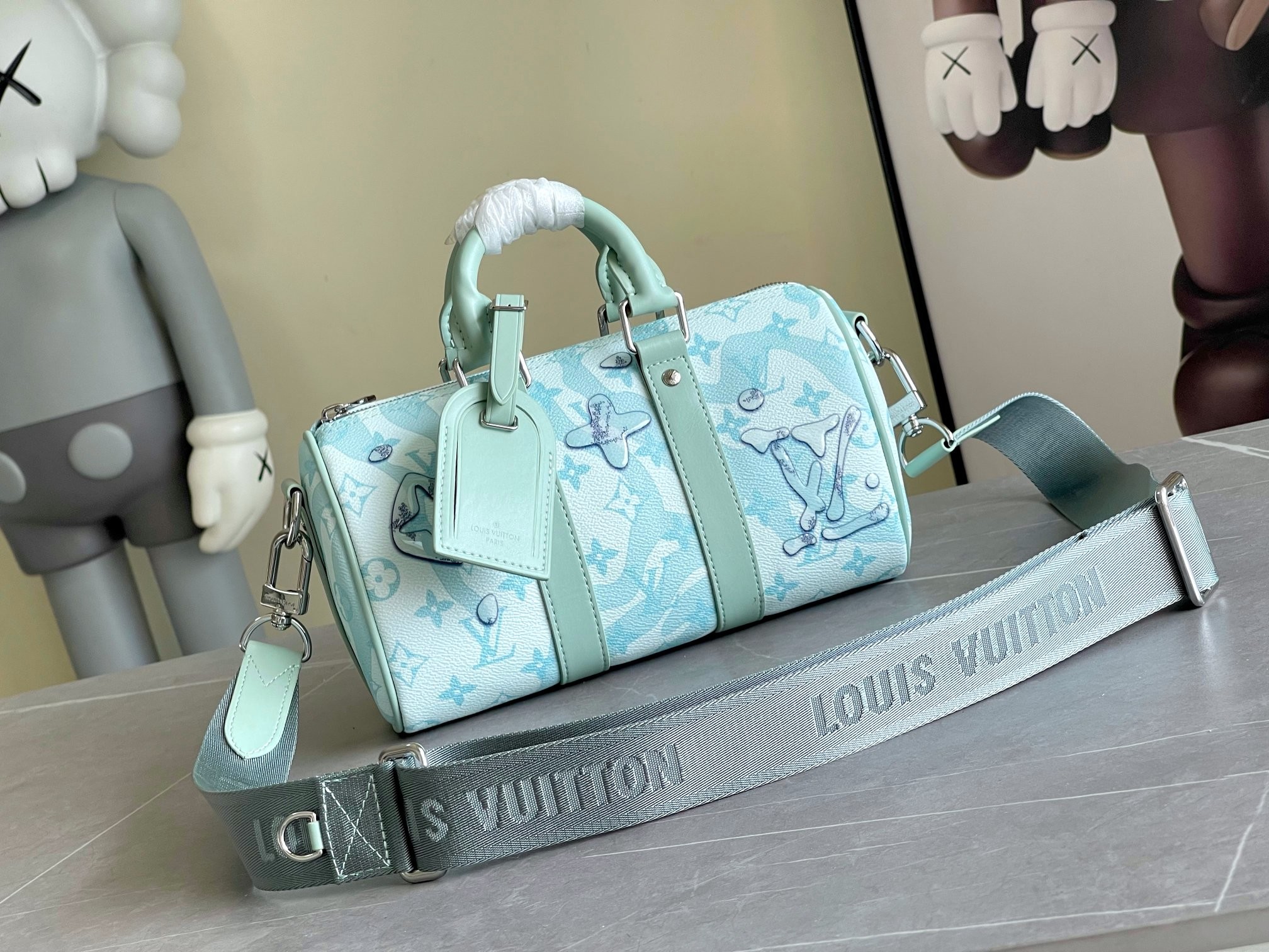 Business LV Designer Monogram Bag Keepall BandoulièRe 50 Blue Travel Bag