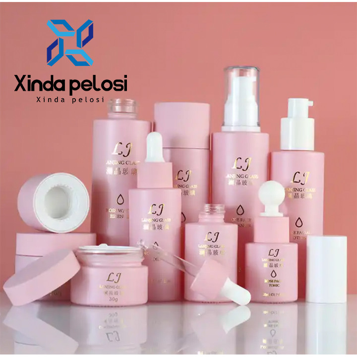 Clear Frosted Lotion Container Plastic Refillable Travel Lotion Bottle Pump Gold Cap Customized Packaging