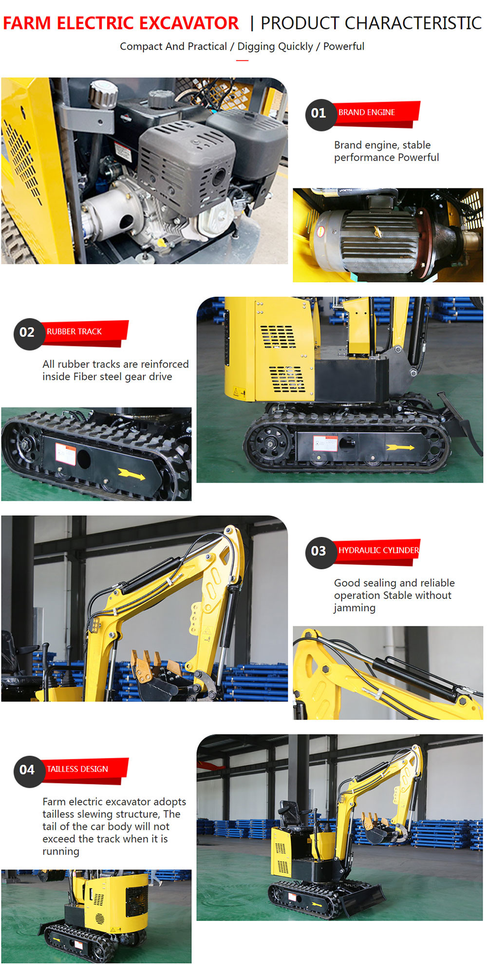 Electric Excavator Mini ZM10 Earth-Moving Machinery Small Household Excavators Wirh Spare Parts