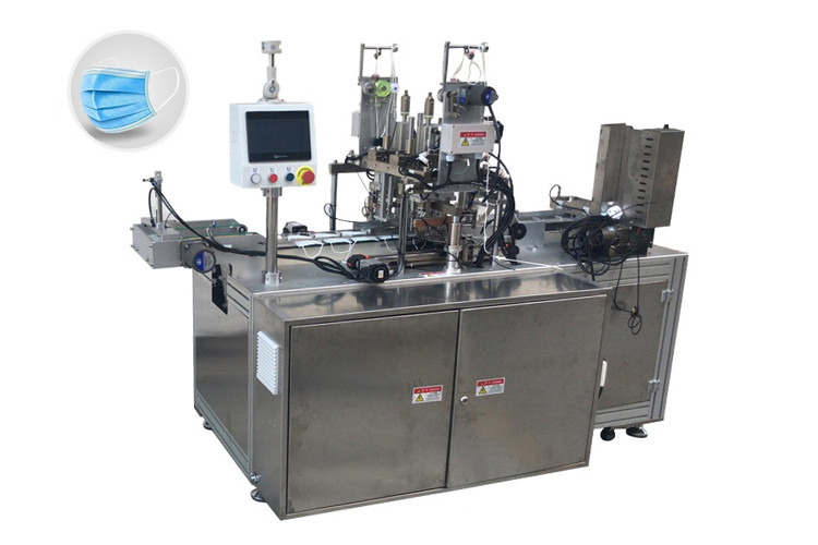 Flat Face Mask Earloop Welding Machine , 3KW Elastic Earbud Welding Machine
